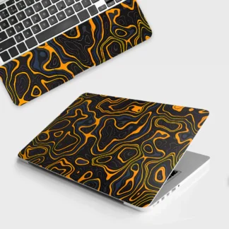 Amber Topographic Waves laptop skin - Maps vinyl skin by Thuk Store
