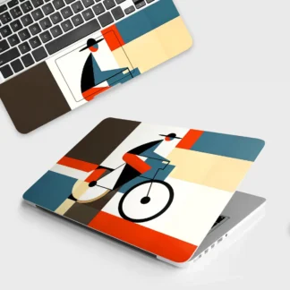 Bauhaus Cyclist laptop skin - Patterns vinyl skin by Thuk Store