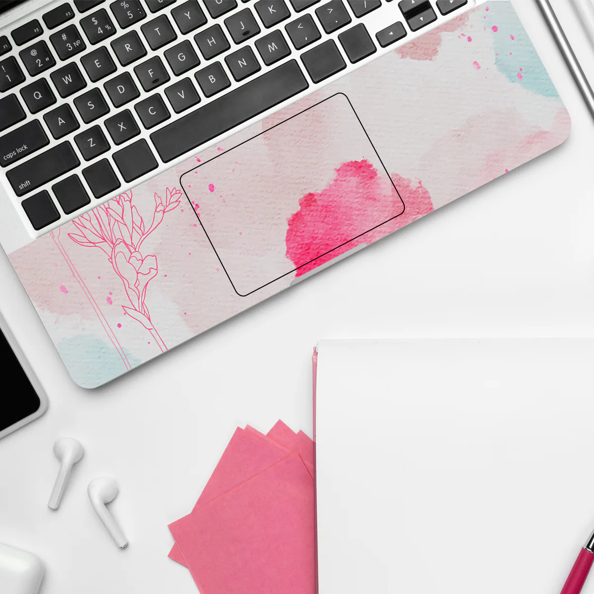 Believe Florals laptop skin - Botanical vinyl skin by Thuk Store