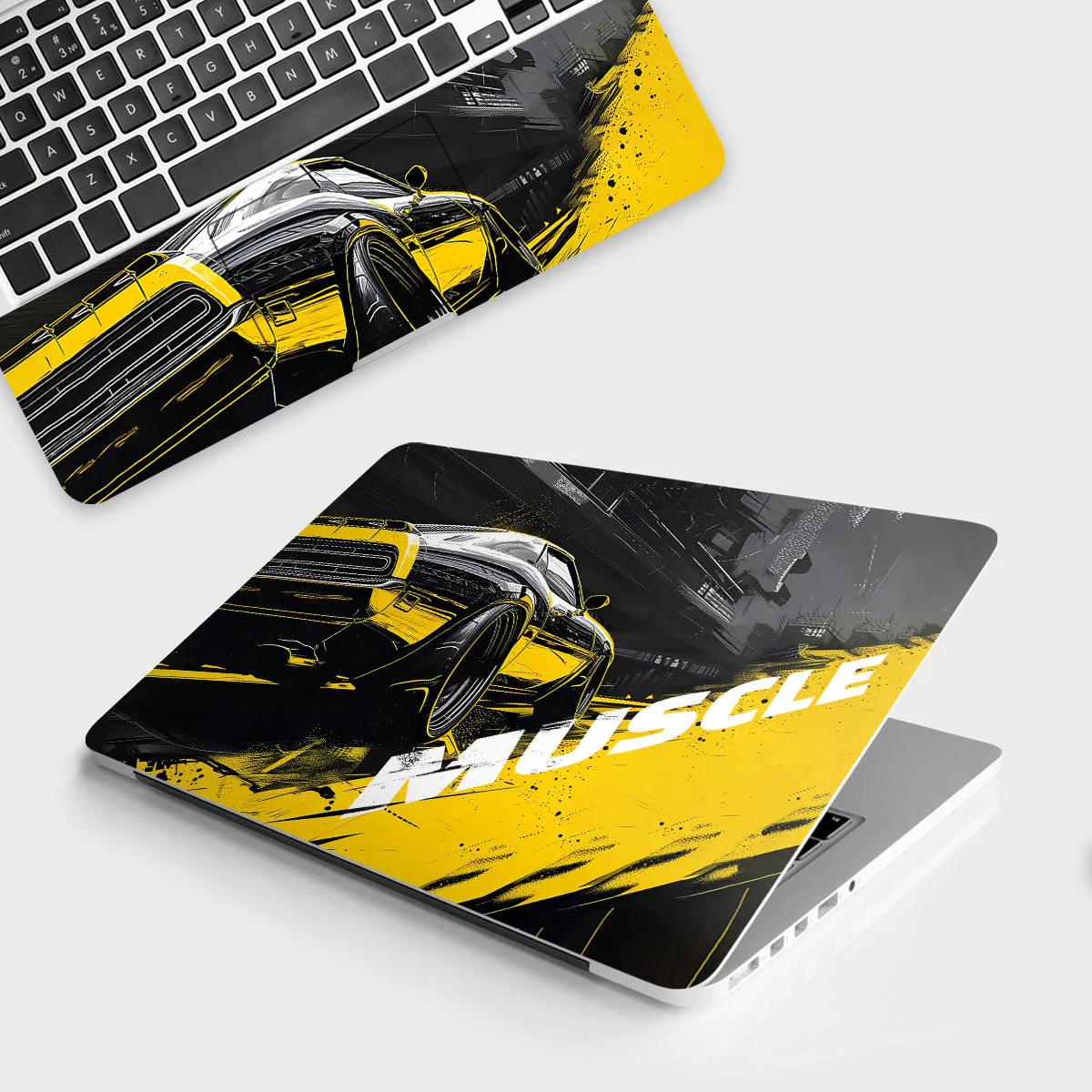 Black Muscle laptop skin - Cars & Bikes vinyl skin by Thuk Store