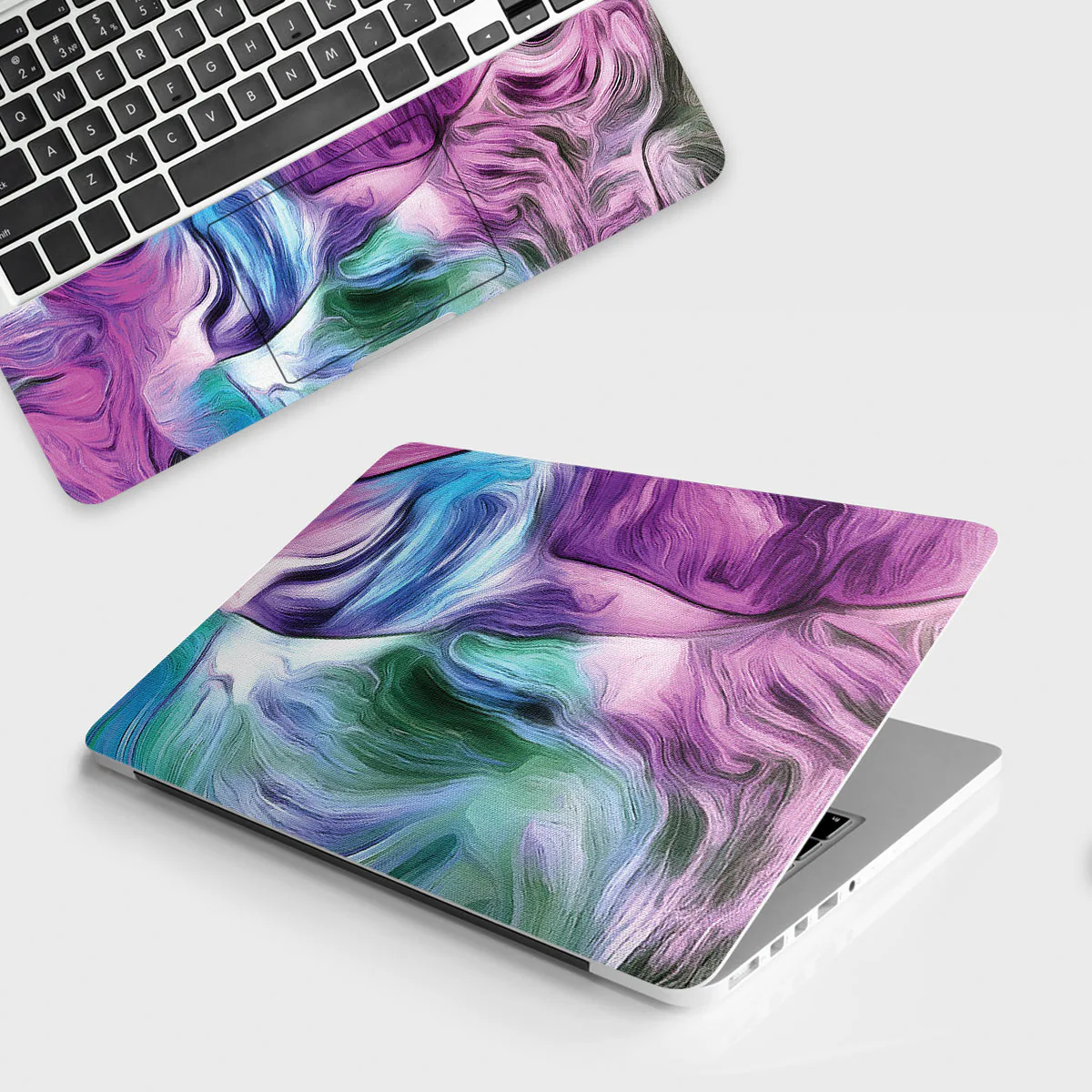 Blue Purple Wave laptop skin - Abstract vinyl skin by Thuk Store