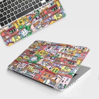 Boho Village laptop skin - Abstract vinyl skin by Thuk Store