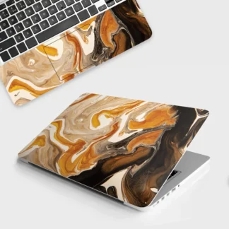 Brown Black laptop skin - Marble vinyl skin by Thuk Store