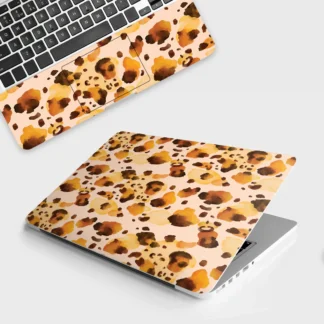 Brown Spotted laptop skin - Abstract vinyl skin by Thuk Store