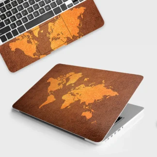 Brown World Map laptop skin - Maps vinyl skin by Thuk Store
