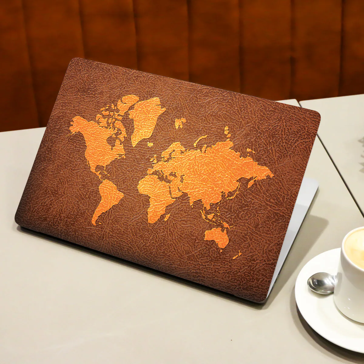 Brown World Map laptop skin - view 3 of 4