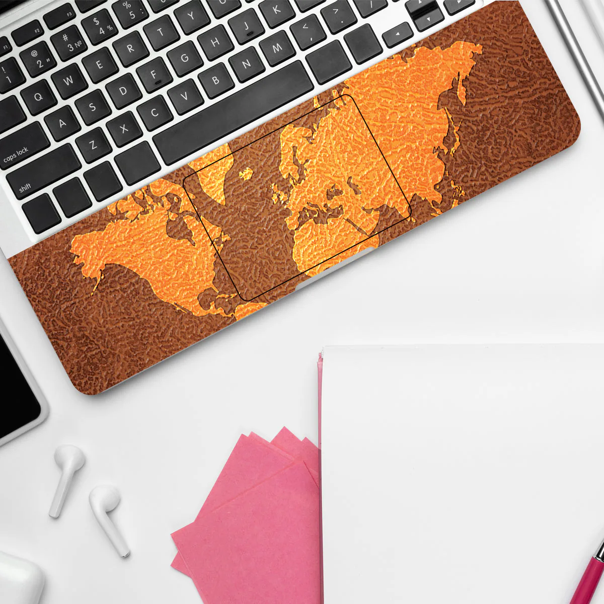 Brown World Map laptop skin - view 4 of 4