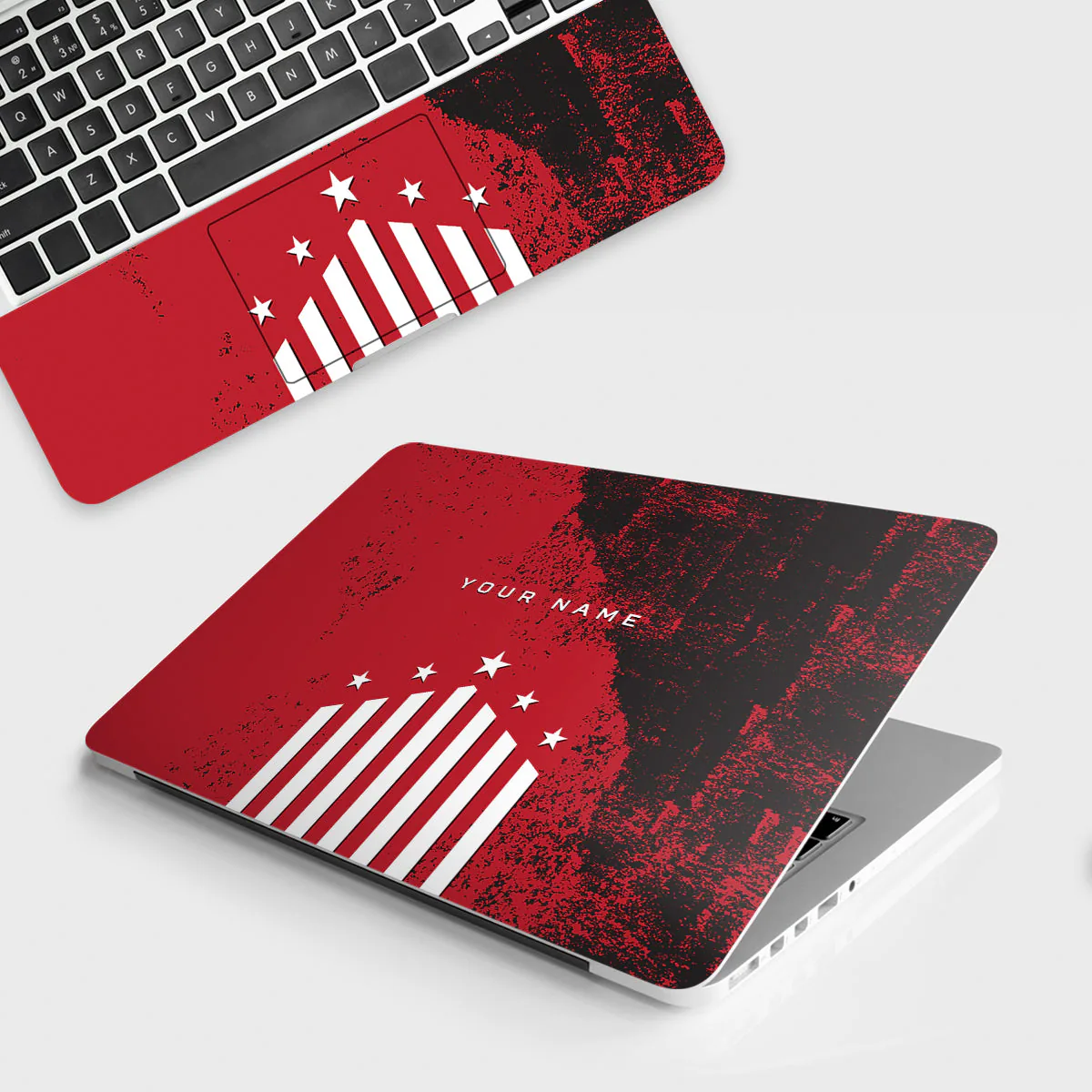 Captain Red with Name laptop skin - Patterns vinyl skin by Thuk Store