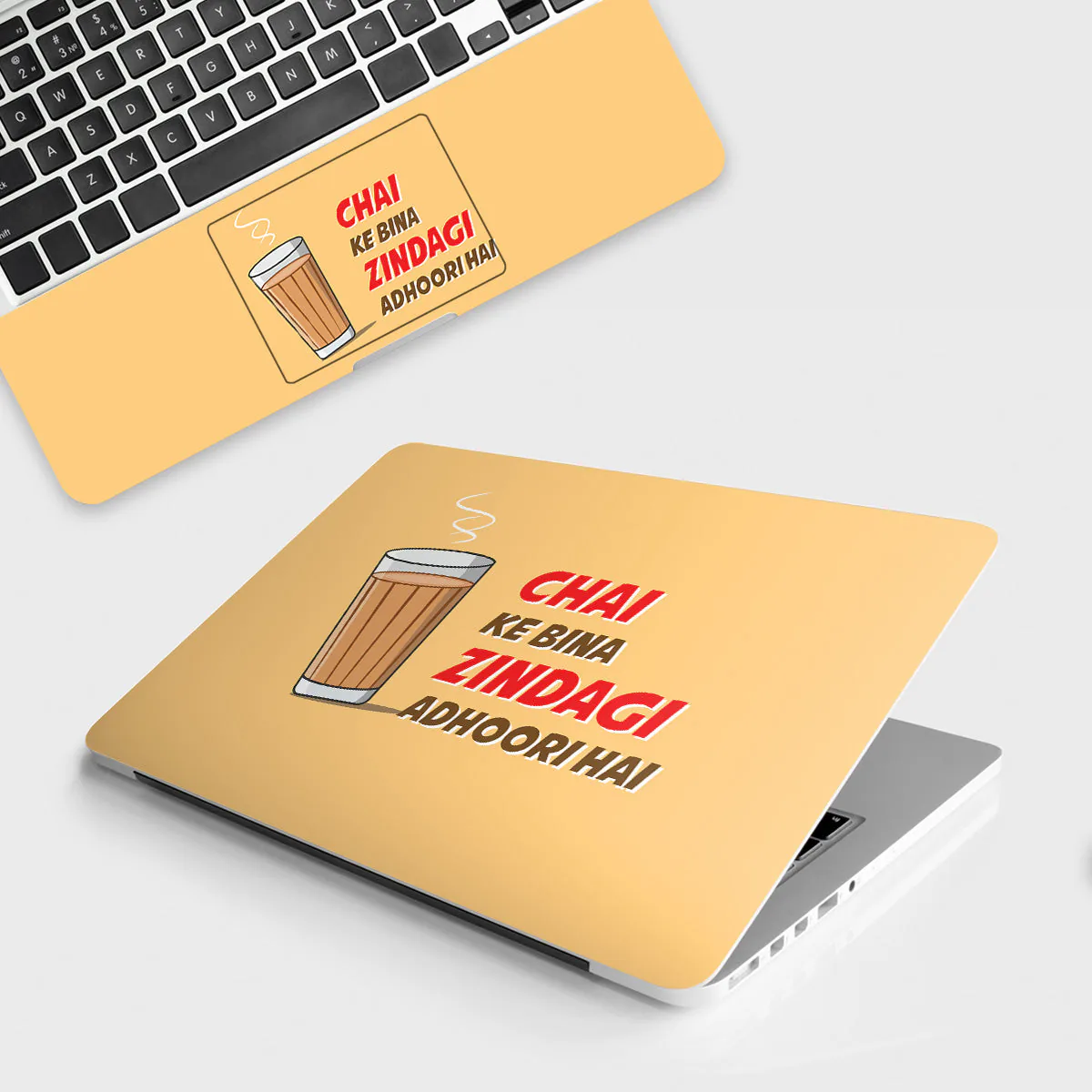Chai Ke Bina Zindagi Adhoori Hai laptop skin - Desi vinyl skin by Thuk Store