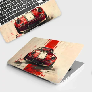 Classic Red Porsche laptop skin - Cars & Bikes vinyl skin by Thuk Store