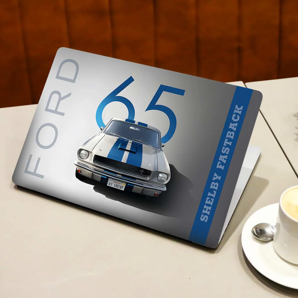 Cobalt Blue Shelby Mustang GT350 laptop skin - view 3 of 4