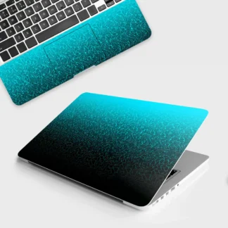 Cyan Blue to Black Gradient laptop skin - Abstract vinyl skin by Thuk Store