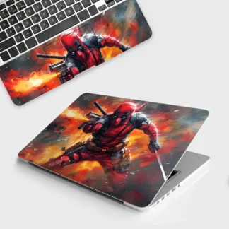Deadpool in Action laptop skin - Comics vinyl skin by Thuk Store