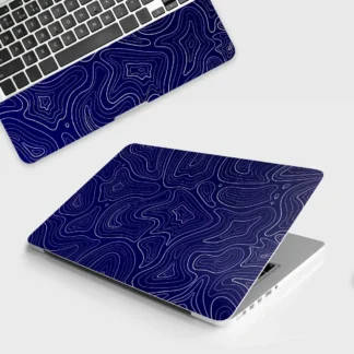 Deep Blue Contour Depths laptop skin - Maps vinyl skin by Thuk Store