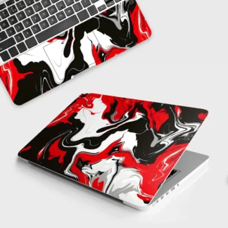 Dynamic Red Splash laptop skin - Abstract vinyl skin by Thuk Store