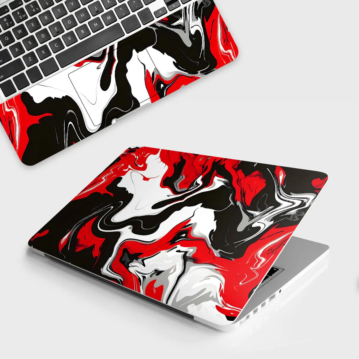 Dynamic Red Splash laptop skin - Abstract vinyl skin by Thuk Store