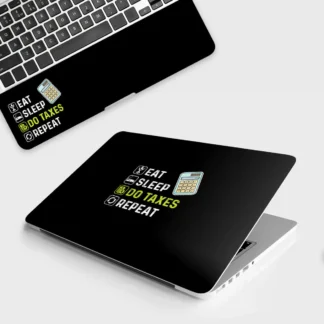 Eat, Sleep, Do Taxes laptop skin - Quotes vinyl skin by Thuk Store