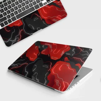 Electric Grid in Red laptop skin - Abstract vinyl skin by Thuk Store