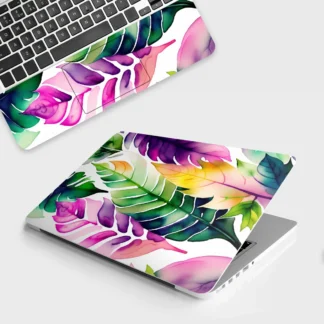 Feather Leaves Florals laptop skin - Botanical vinyl skin by Thuk Store