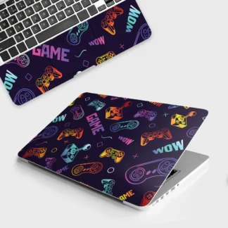 Fluorescent Game Controller Pattern laptop skin - Gaming vinyl skin by Thuk Store