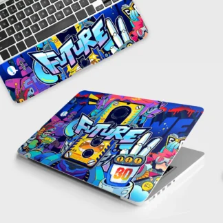 Futuristic Cyberpunk Vision laptop skin - Cyberpunk vinyl skin by Thuk Store