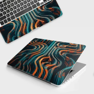 Glowing Stripes In Modern Set laptop skin - Abstract vinyl skin by Thuk Store