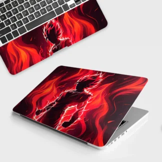 Goku in Fiery Red laptop skin - Anime vinyl skin by Thuk Store