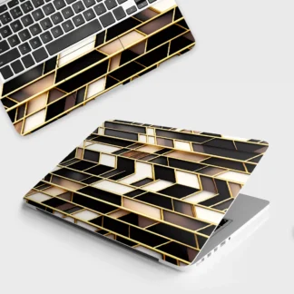 Golden Outline laptop skin - Abstract vinyl skin by Thuk Store