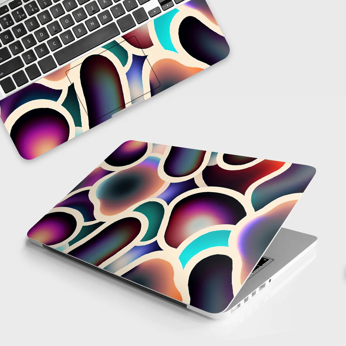 Gradient Colorful Blobs laptop skin - Abstract vinyl skin by Thuk Store