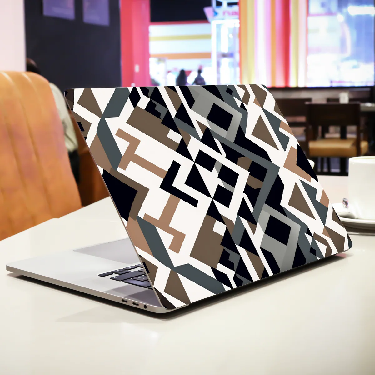 Grey Brown Geometric laptop skin - view 2 of 4