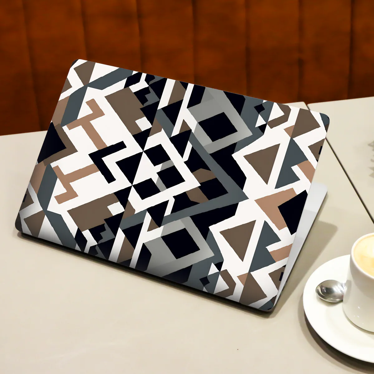 Grey Brown Geometric laptop skin - view 3 of 4