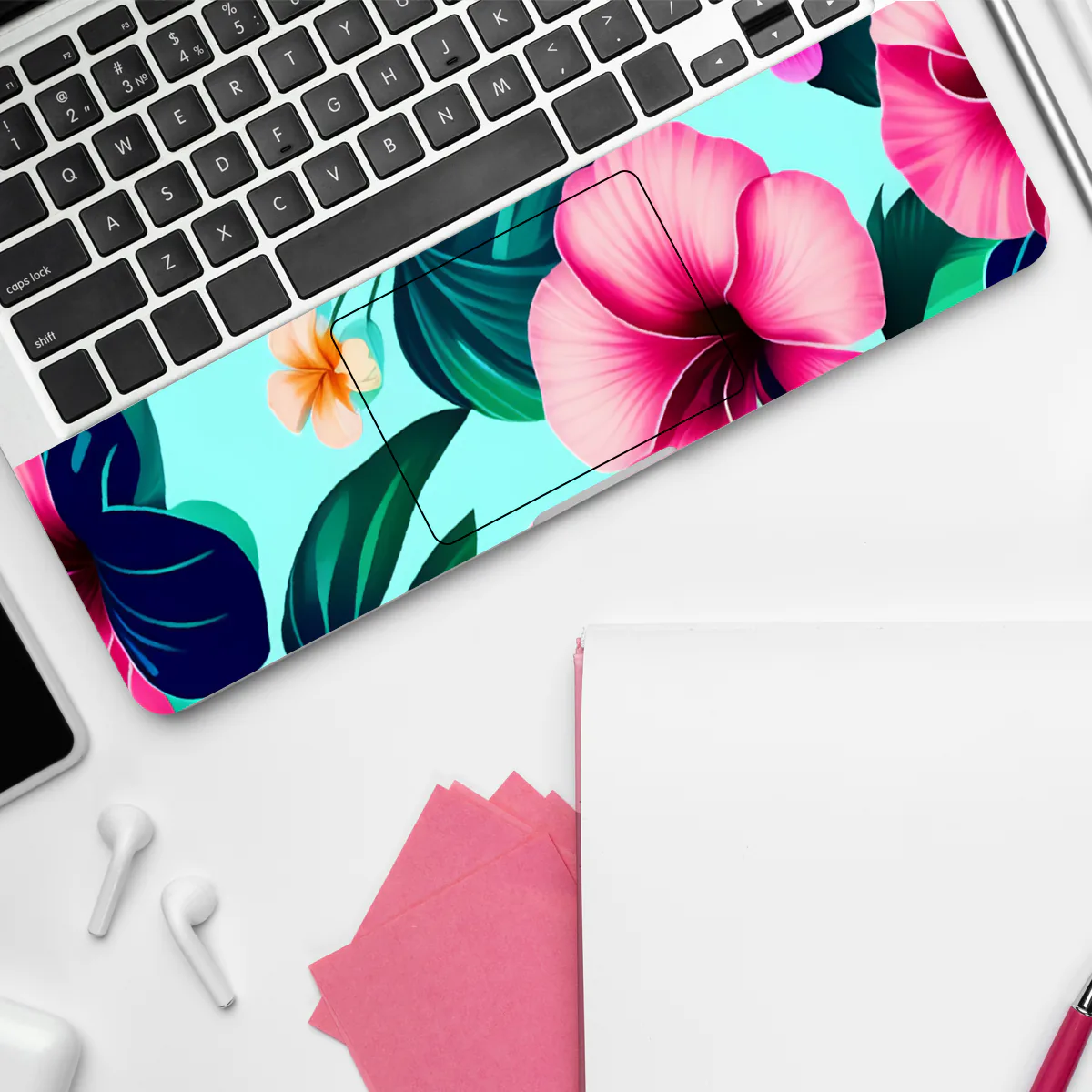 Hibiscus Flowers laptop skin - Botanical vinyl skin by Thuk Store