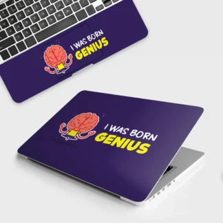 I Was Born Genius laptop skin - Quotes vinyl skin by Thuk Store