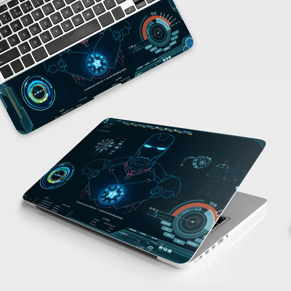 Iron Man Blue Interface Design laptop skin - Comics vinyl skin by Thuk Store