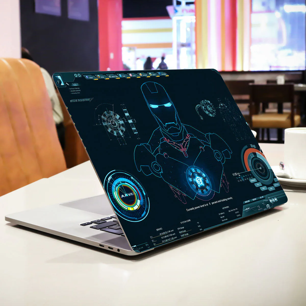 Iron Man Blue Interface Design laptop skin - view 2 of 4