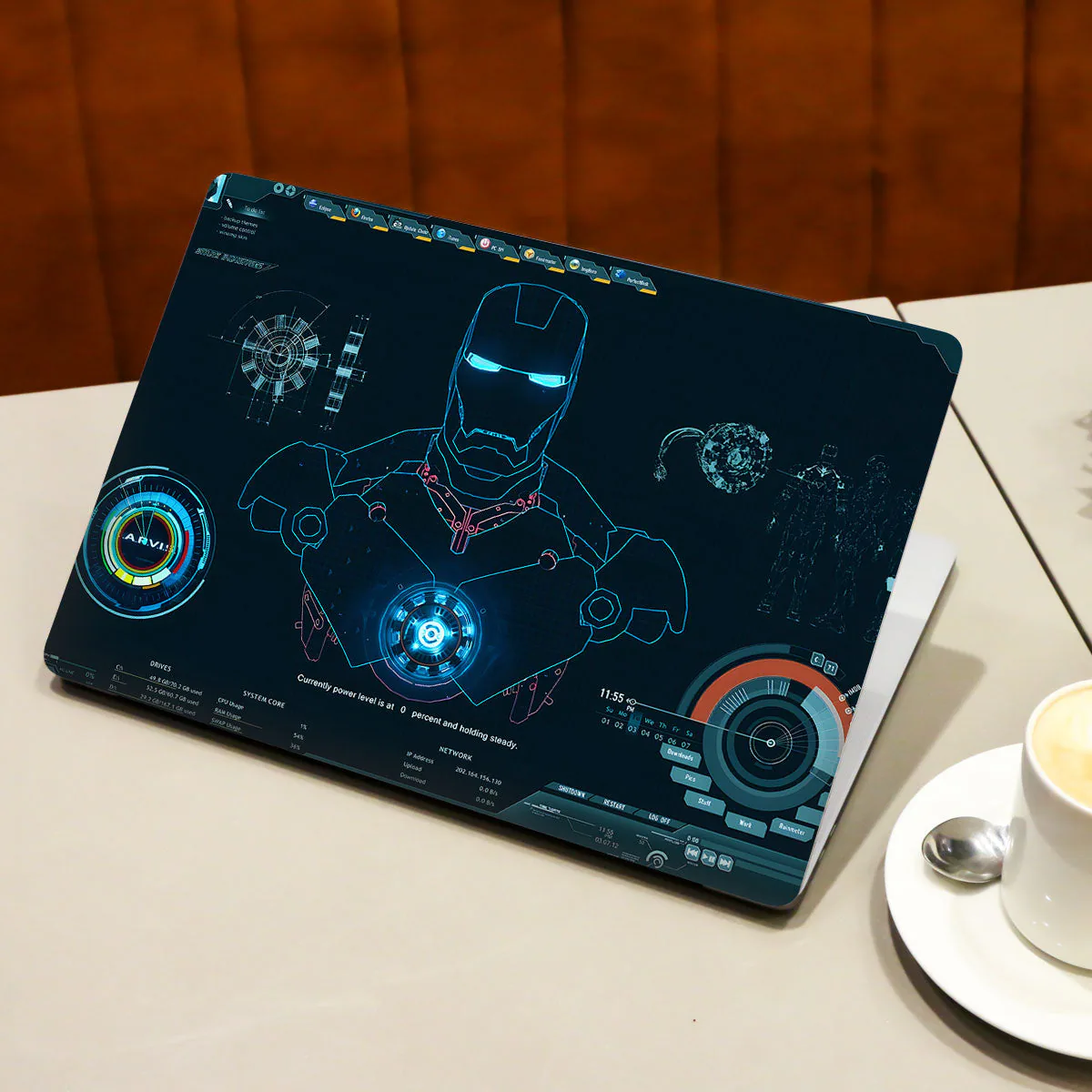 Iron Man Blue Interface Design laptop skin - view 3 of 4