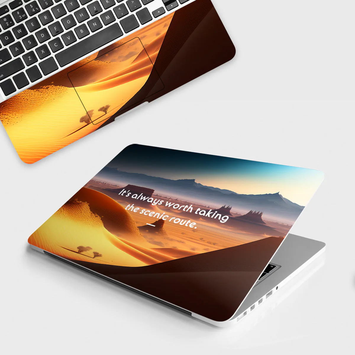 Its always worth taking the scenic route laptop skin - Quotes vinyl skin by Thuk Store