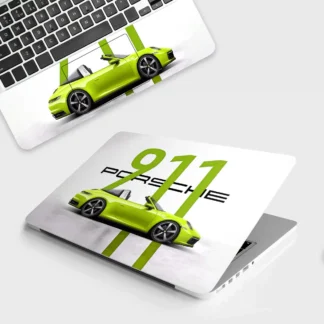 Lime Porsche 911 laptop skin - Cars & Bikes vinyl skin by Thuk Store
