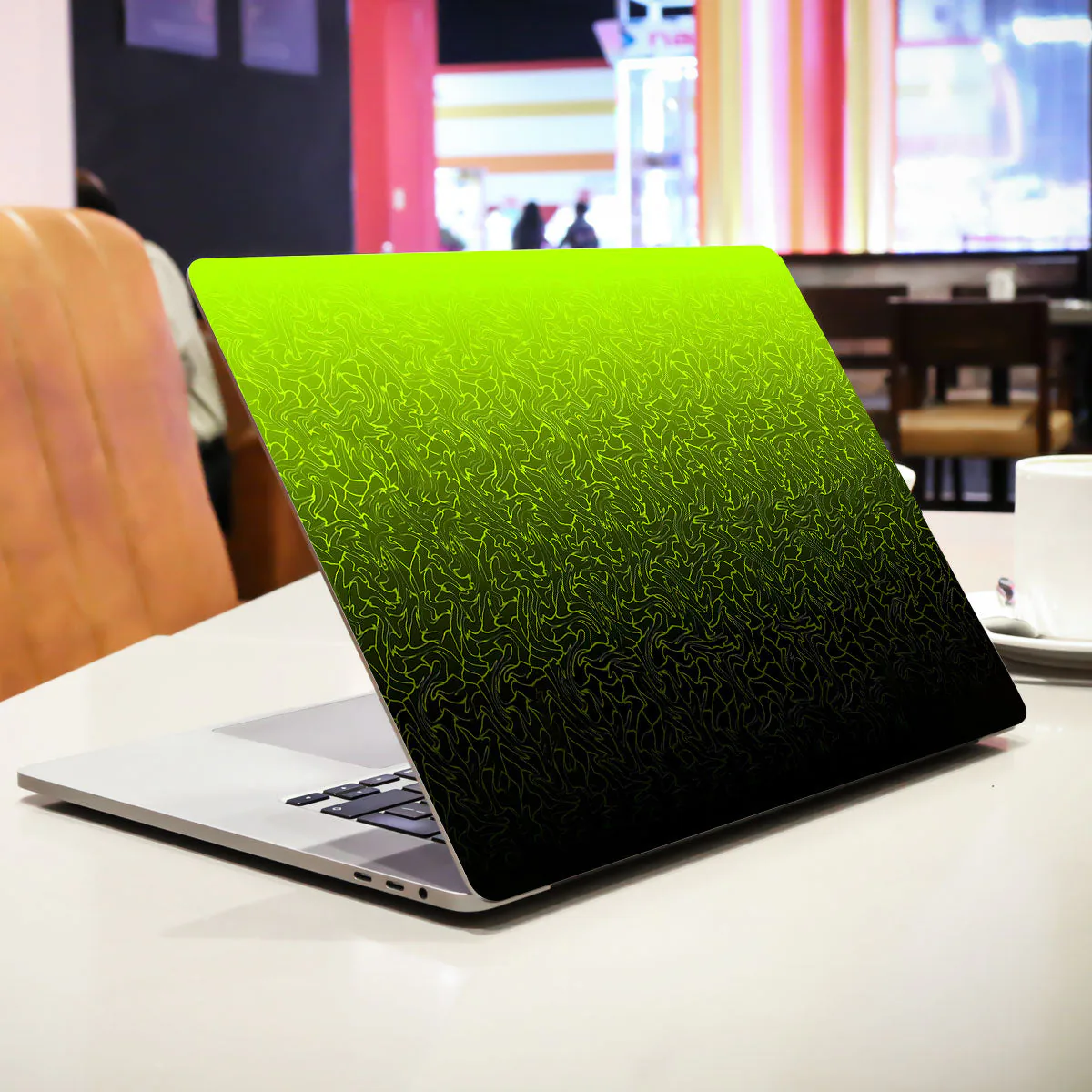 Lime Yellow to Black Gradient laptop skin - view 2 of 4