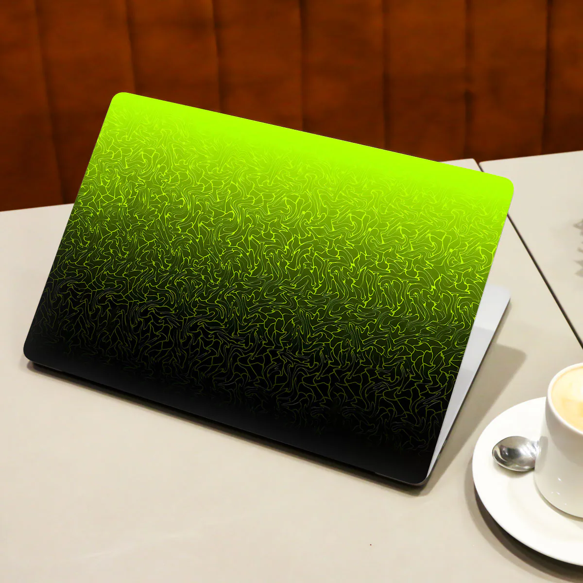 Lime Yellow to Black Gradient laptop skin - view 3 of 4
