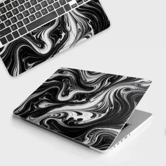 Liquid Shades of Gray laptop skin - Abstract vinyl skin by Thuk Store