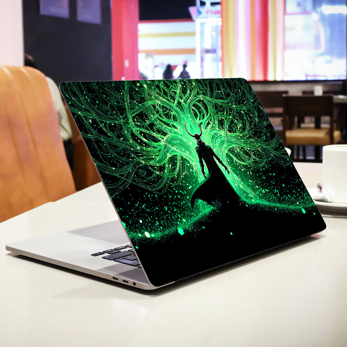 Loki - Glowing Green with Roots Behind laptop skin - view 2 of 4