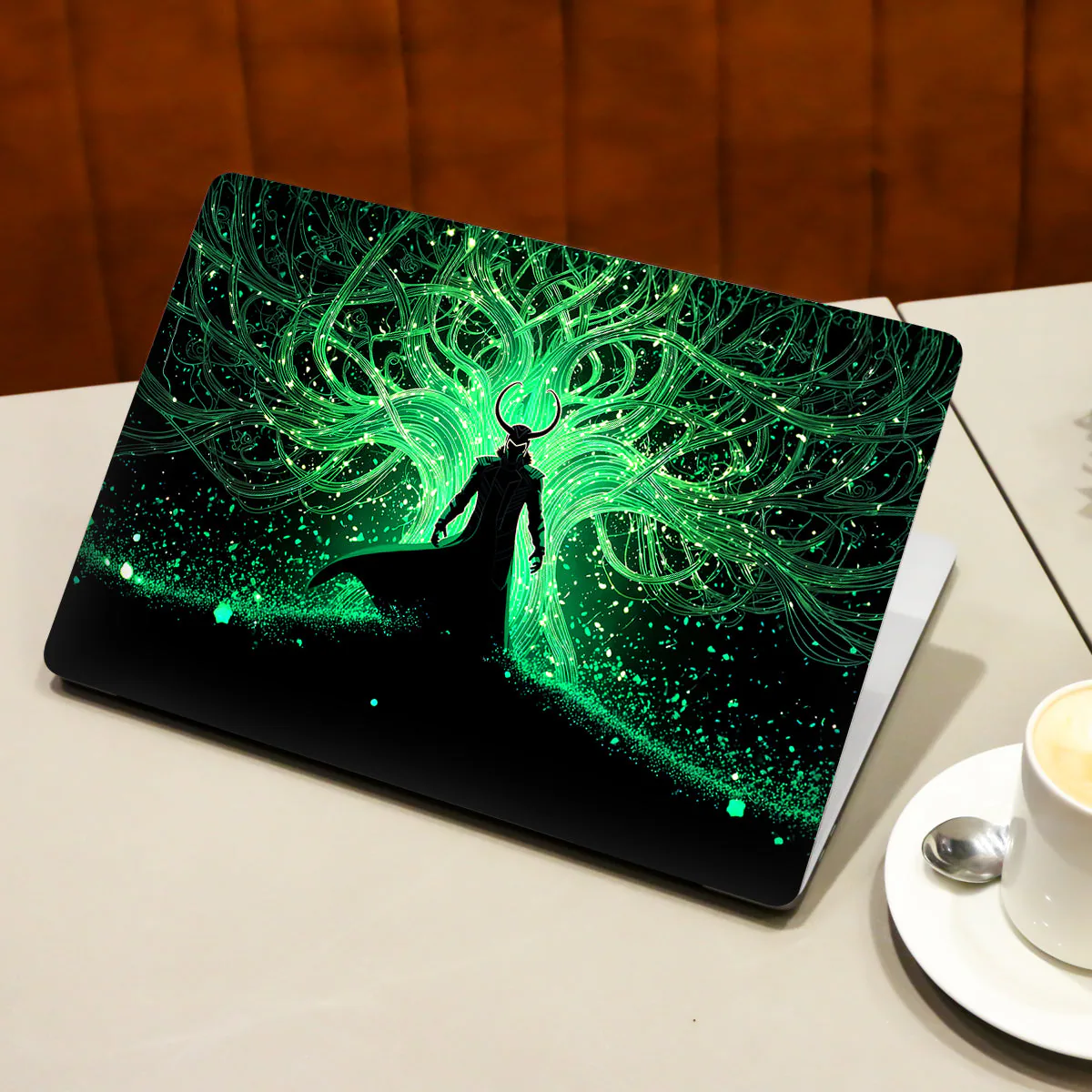Loki - Glowing Green with Roots Behind laptop skin - view 3 of 4