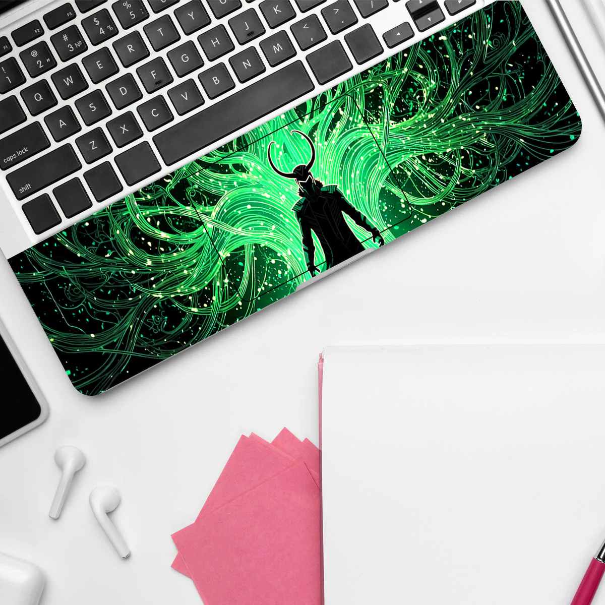 Loki - Glowing Green with Roots Behind laptop skin - view 4 of 4