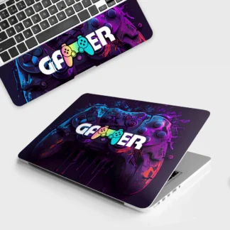 Luminous Game Controller laptop skin - Gaming vinyl skin by Thuk Store