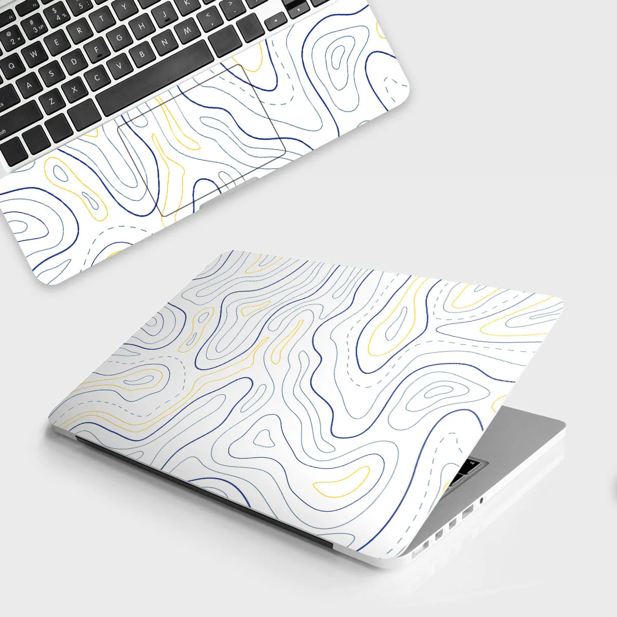 Minimalist Colorful Contours laptop skin - Maps vinyl skin by Thuk Store