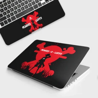 Monkey D Luffy In Red Skull laptop skin - Anime vinyl skin by Thuk Store