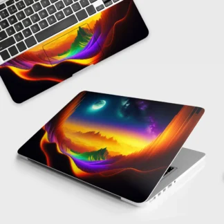 Moon and Desert laptop skin - Abstract vinyl skin by Thuk Store