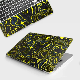 Neon Lava Contours laptop skin - Cyberpunk vinyl skin by Thuk Store