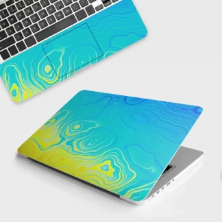Ocean Gradient Waves laptop skin - Abstract vinyl skin by Thuk Store